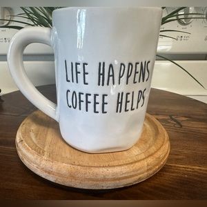 LIFE HAPPENS COFFEE HELPS Ceramic Mug